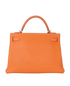 Kelly 32 In Togo Orange, back view
